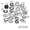 Alloy Geometric Butterfly Opening Multijoint Ring Set With Precious Stones Unisex