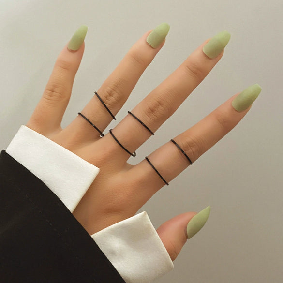 Alloy Geometric Butterfly Opening Multijoint Ring Set With Precious Stones Unisex