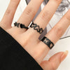 Alloy Geometric Butterfly Opening Multijoint Ring Set With Precious Stones Unisex