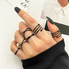 Alloy Geometric Butterfly Opening Multijoint Ring Set With Precious Stones Unisex