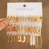 Alloy Geometric Butterfly Snake Earrings 5Piece Set Electroplated For Women