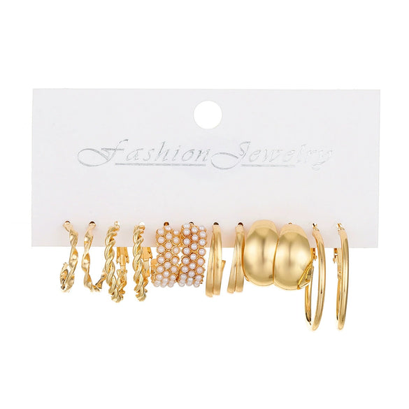 Alloy Geometric Butterfly Snake Earrings 5Piece Set Electroplated For Women