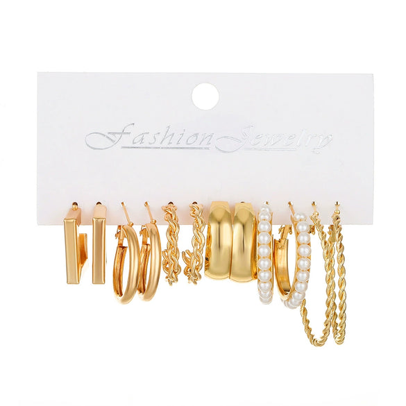Alloy Geometric Butterfly Snake Earrings 5Piece Set Electroplated For Women