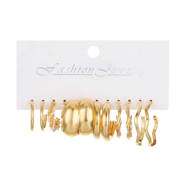 Alloy Geometric Butterfly Snake Earrings 5Piece Set Electroplated For Women