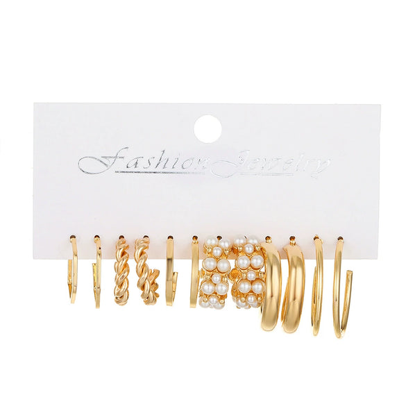 Alloy Geometric Butterfly Snake Earrings 5Piece Set Electroplated For Women