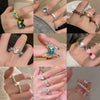 Alloy Geometric Cartoon Pearl Ring And Bracelet For Women With Electroplating Design