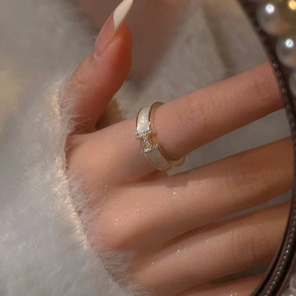 Alloy Geometric Cartoon Pearl Ring And Bracelet For Women With Electroplating Design