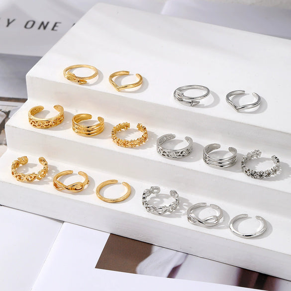 Alloy Geometric Carved Hollow Multielement Women's Foot Ring Jewelry