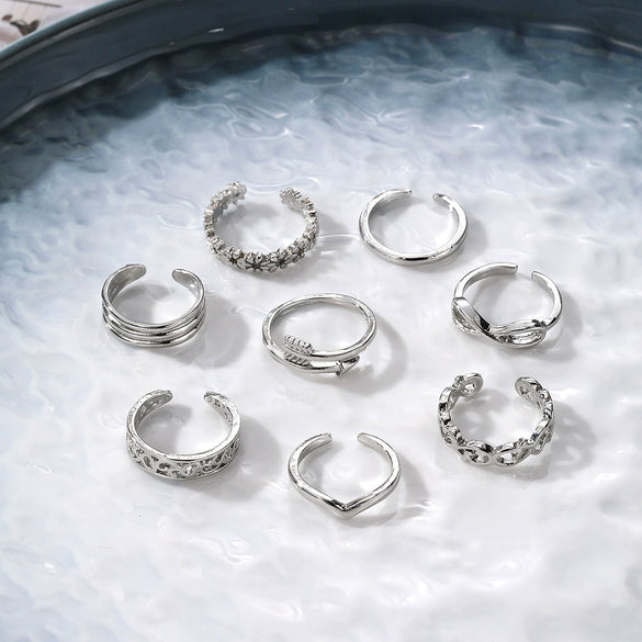 Alloy Geometric Carved Hollow Multielement Women's Foot Ring Jewelry