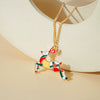 Alloy Geometric Christmas Cartoon Elk Snowman Bell Pendant Necklace For Women