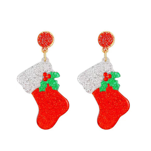 Alloy Geometric Christmas Earrings Electroplating For Women