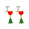 Alloy Geometric Christmas Earrings Electroplating For Women