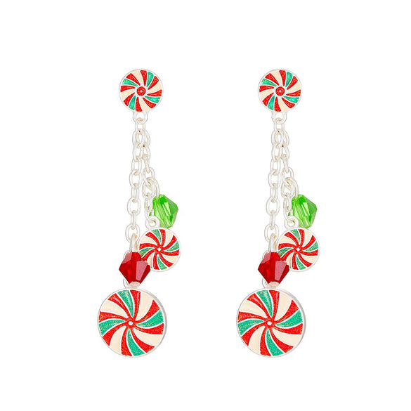 Alloy Geometric Christmas Earrings Electroplating For Women