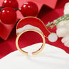 Alloy Geometric Christmas Ring For Women With Dripping Oil Treatment