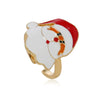 Alloy Geometric Christmas Ring For Women With Dripping Oil Treatment