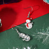 Alloy Geometric Christmas Snowman Doll Earrings For Women With Diamond Design
