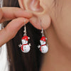 Alloy Geometric Christmas Snowman Doll Earrings For Women With Diamond Design