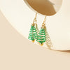 Alloy Geometric Christmas Tree Hollow Earrings Electroplated For Women
