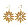 Alloy Geometric Christmasthemed Electroplating Earrings With Snowflake Bell Elk Tassel Elements