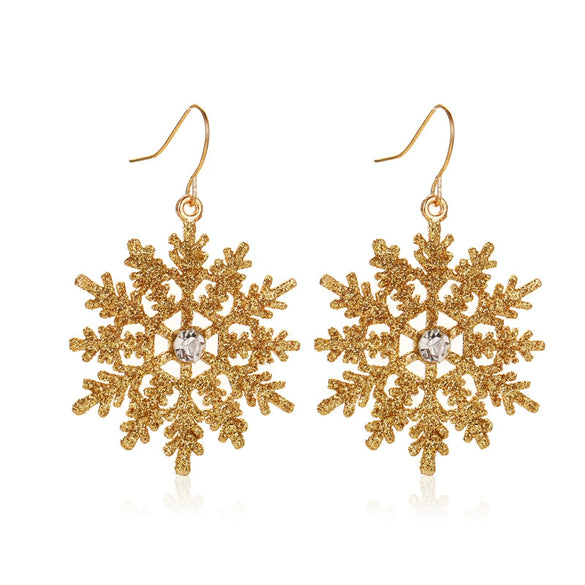 Alloy Geometric Christmasthemed Electroplating Earrings With Snowflake Bell Elk Tassel Elements