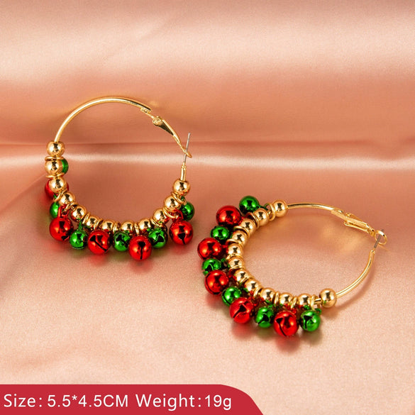 Alloy Geometric Christmasthemed Electroplating Earrings With Snowflake Bell Elk Tassel Elements