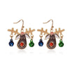 Alloy Geometric Christmasthemed Electroplating Earrings With Snowflake Bell Elk Tassel Elements