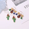 Alloy Geometric Christmasthemed Electroplating Earrings With Snowflake Bell Elk Tassel Elements