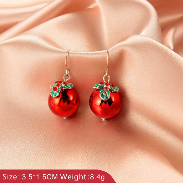 Alloy Geometric Christmasthemed Electroplating Earrings With Snowflake Bell Elk Tassel Elements