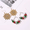 Alloy Geometric Christmasthemed Electroplating Earrings With Snowflake Bell Elk Tassel Elements