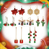 Alloy Geometric Christmasthemed Electroplating Earrings With Snowflake Bell Elk Tassel Elements