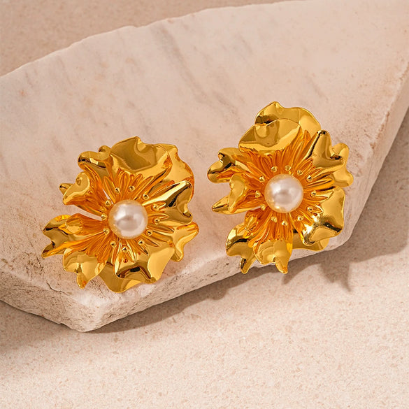 Alloy Geometric Circle Love Starfish Earrings For Women With Electroplating Design