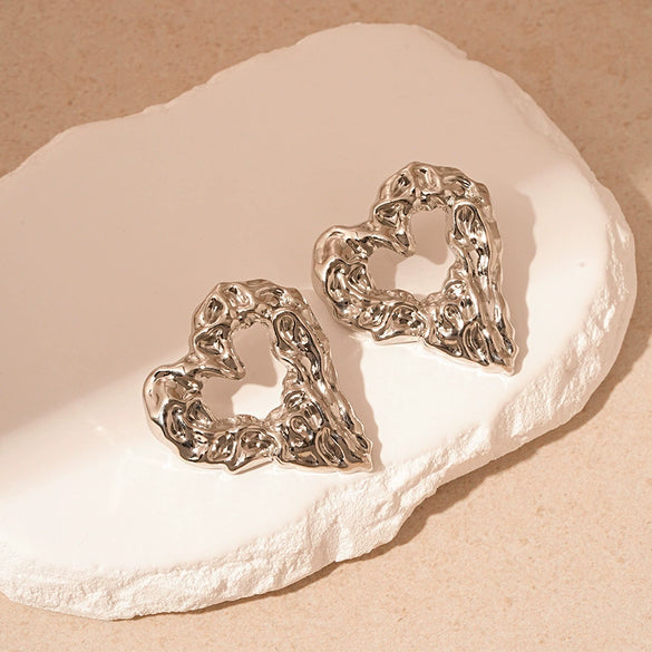 Alloy Geometric Circle Love Starfish Earrings For Women With Electroplating Design