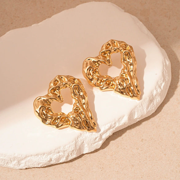 Alloy Geometric Circle Love Starfish Earrings For Women With Electroplating Design