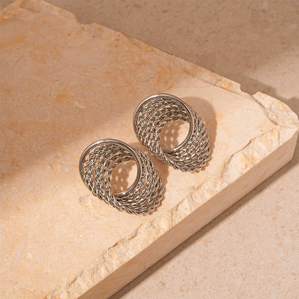 Alloy Geometric Circle Love Starfish Earrings For Women With Electroplating Design