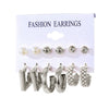 Alloy Geometric Circle Pearl Butterfly Exaggerated Twisted Women Earrings Electroplated