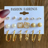Alloy Geometric Circle Pearl Butterfly Exaggerated Twisted Women Earrings Electroplated