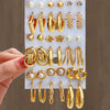 Alloy Geometric Circle Pearl Butterfly Exaggerated Twisted Women Earrings Electroplated