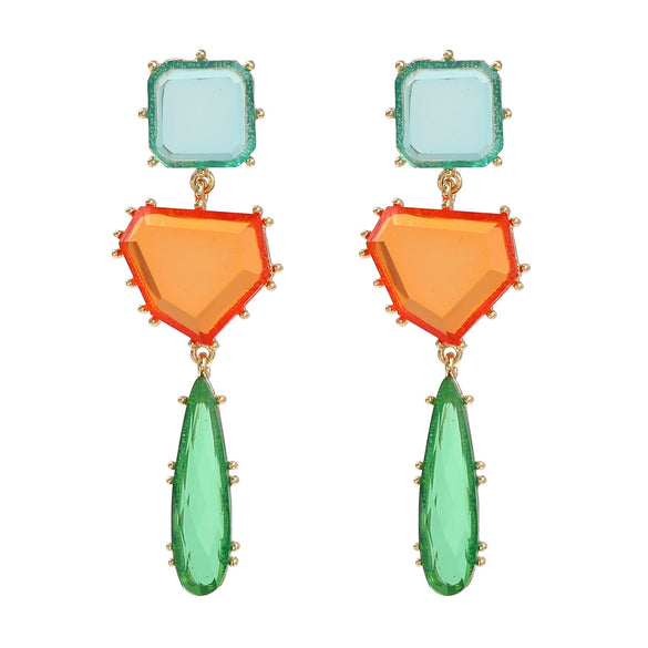 Alloy Geometric Color Matching Electroplated Women's Earrings