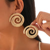 Alloy Geometric Conch Symbol Exaggerated Spiral Pattern Vintage Style Electroplated Women's Earrings