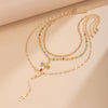 Alloy Geometric Cross Pendant Necklace Electroplating Hiphop Niche Style Women's