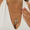 Alloy Geometric Cross Pendant Necklace Electroplating Hiphop Niche Style Women's