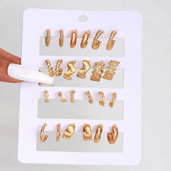 Alloy Geometric Cshaped Electroplated Women's Earrings