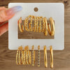 Alloy Geometric Cshaped Square Metal Earrings With Diamond Embedded And Electroplating Treatment For Women