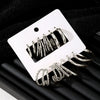 Alloy Geometric Cshaped Square Metal Earrings With Diamond Embedded And Electroplating Treatment For Women