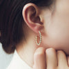 Alloy Geometric Cshaped Twisted Golden Plain Loop Earrings For Women