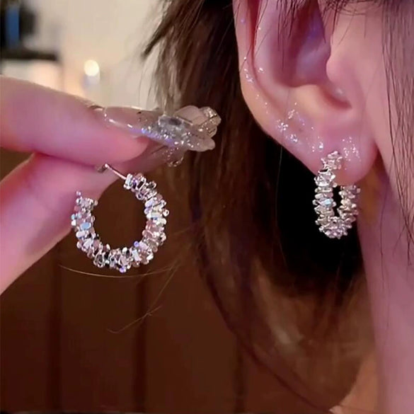 Alloy Geometric Cshaped Women's Highend Light Luxury Niche Design Electroplated Earrings