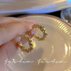 Alloy Geometric Cshaped Women's Highend Light Luxury Niche Design Electroplated Earrings