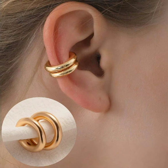 Alloy Geometric Ctype Ear Clip Electroplated Unisex Earrings