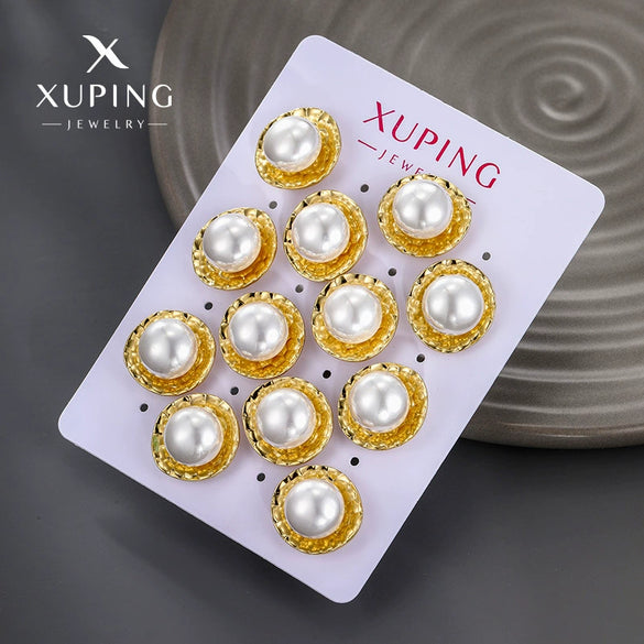 Alloy Geometric Design Electroplated Imitation Pearl Women's Earrings