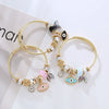 Alloy Geometric Devil's Eye Dripping Oil Bracelet Unisex Fashionable